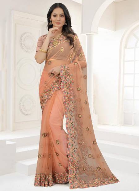 Beige Colour EMERGING Fancy Stylish Designer Party Wear Saree Collection 1278